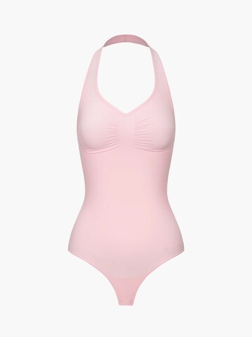 cfab (formerly creamy fabrics) - Body moldeador 'Neckholder Shapewear mit String' en rosa: frente
