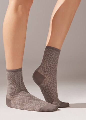 CALZEDONIA Socks in Beige: front