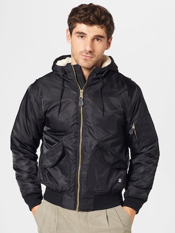 Brandit Between-Season Jacket in Black: front