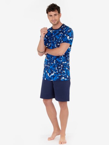 HOM Pyjama kort ' Madrague ' in Blauw: voorkant