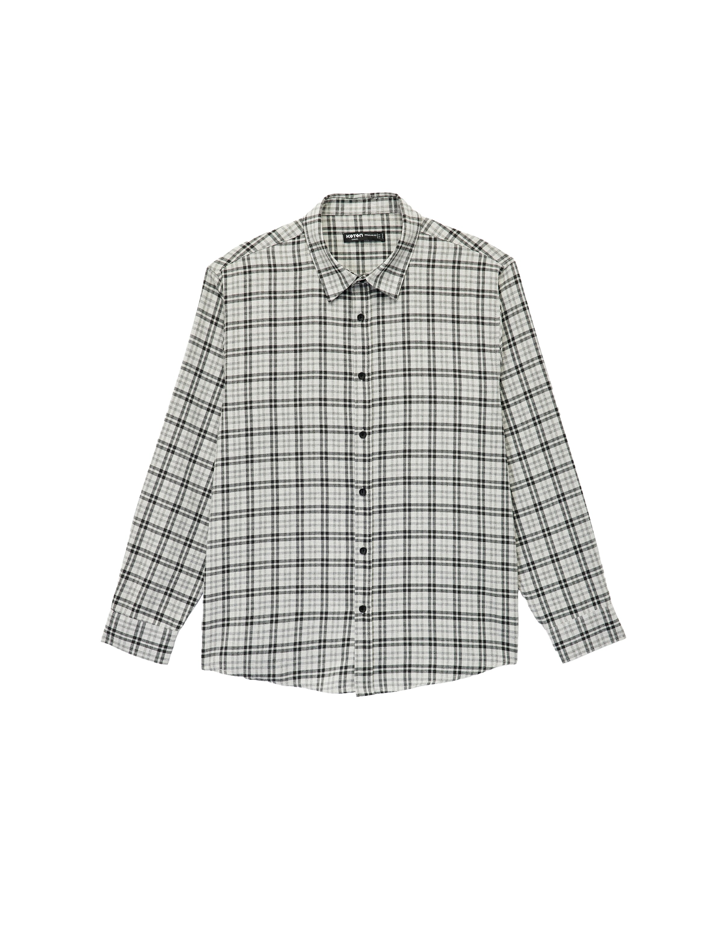 Koton Regular fit Button Up Shirt in Black: front