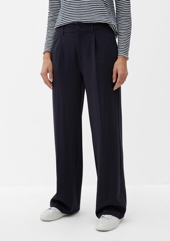 s.Oliver Loose fit Pleat-front trousers in Blue: front