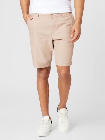 BOSS Black Regular Chino trousers in Beige: front