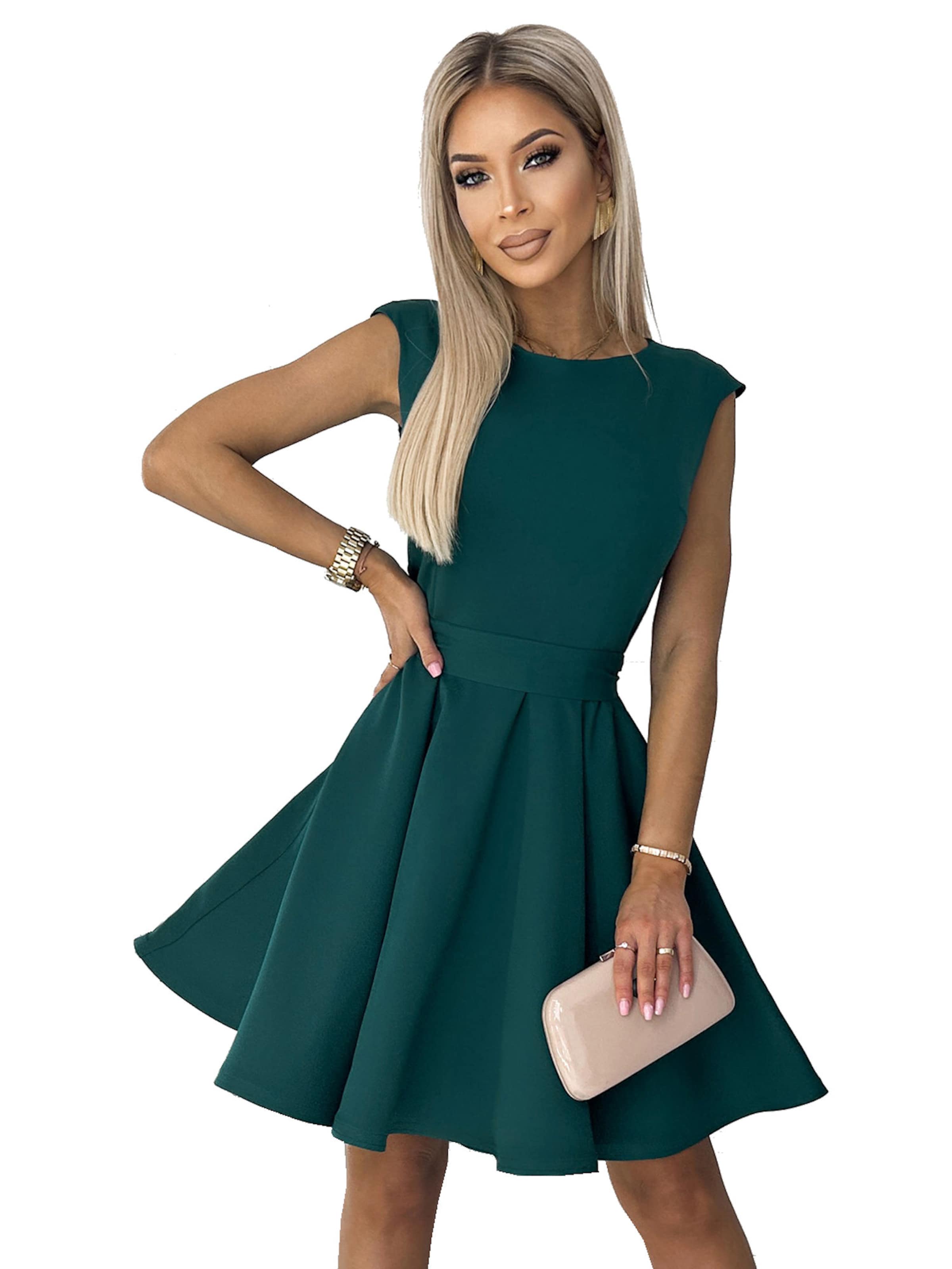 Numoco Kleid 'Lena'‌‌‌‌‌‌‌‌‌ in Grün: Vorderseite