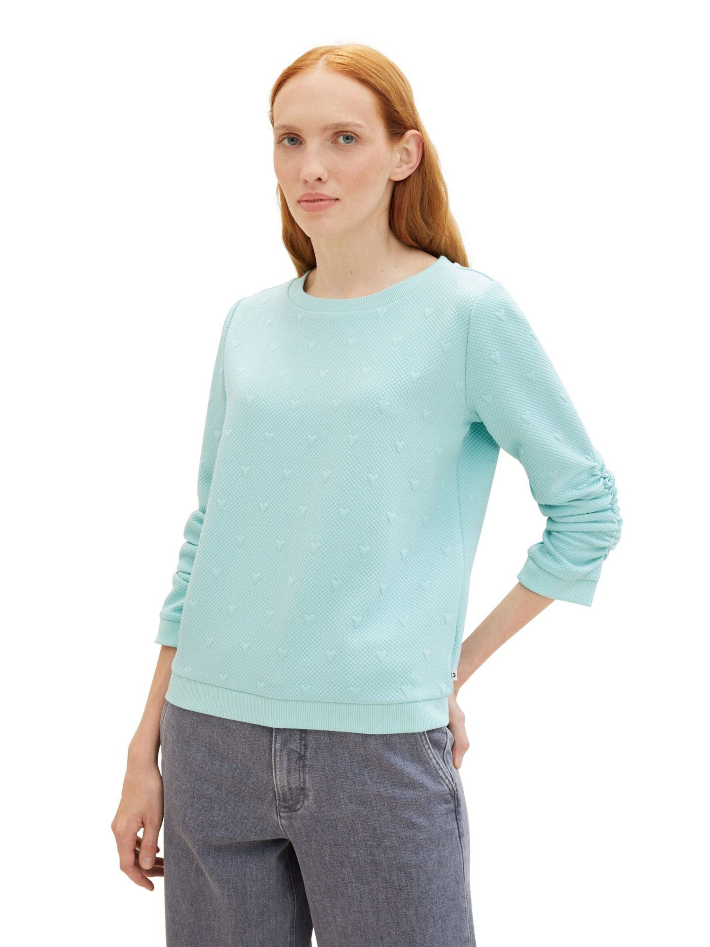 TOM TAILOR Sweatshirt in Groen: voorkant