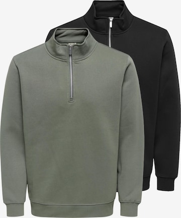 Only & Sons Sweatshirt 'Connor' in Zwart: voorkant