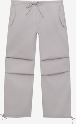 Loosefit Pantalon Pull&Bear en gris : devant