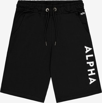 ALPHA INDUSTRIESregular Hlače - crna boja: prednji dio