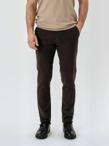 TEESHOPPEN Trousers ' Structure ' in Brown: front