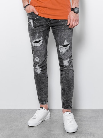 Ombre Slimfit Jeans 'P1065' in Grijs: voorkant
