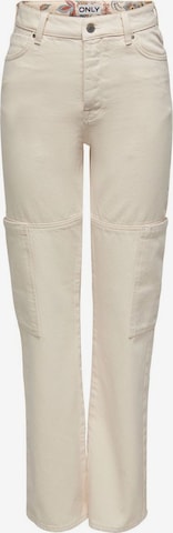 ONLY Loose fit Cargo Jeans 'Camille' in Beige: front