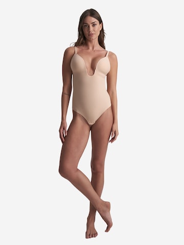Bye Bra Shapingbody 'Sculpting Bodysuit Deep V Thong' in Beige