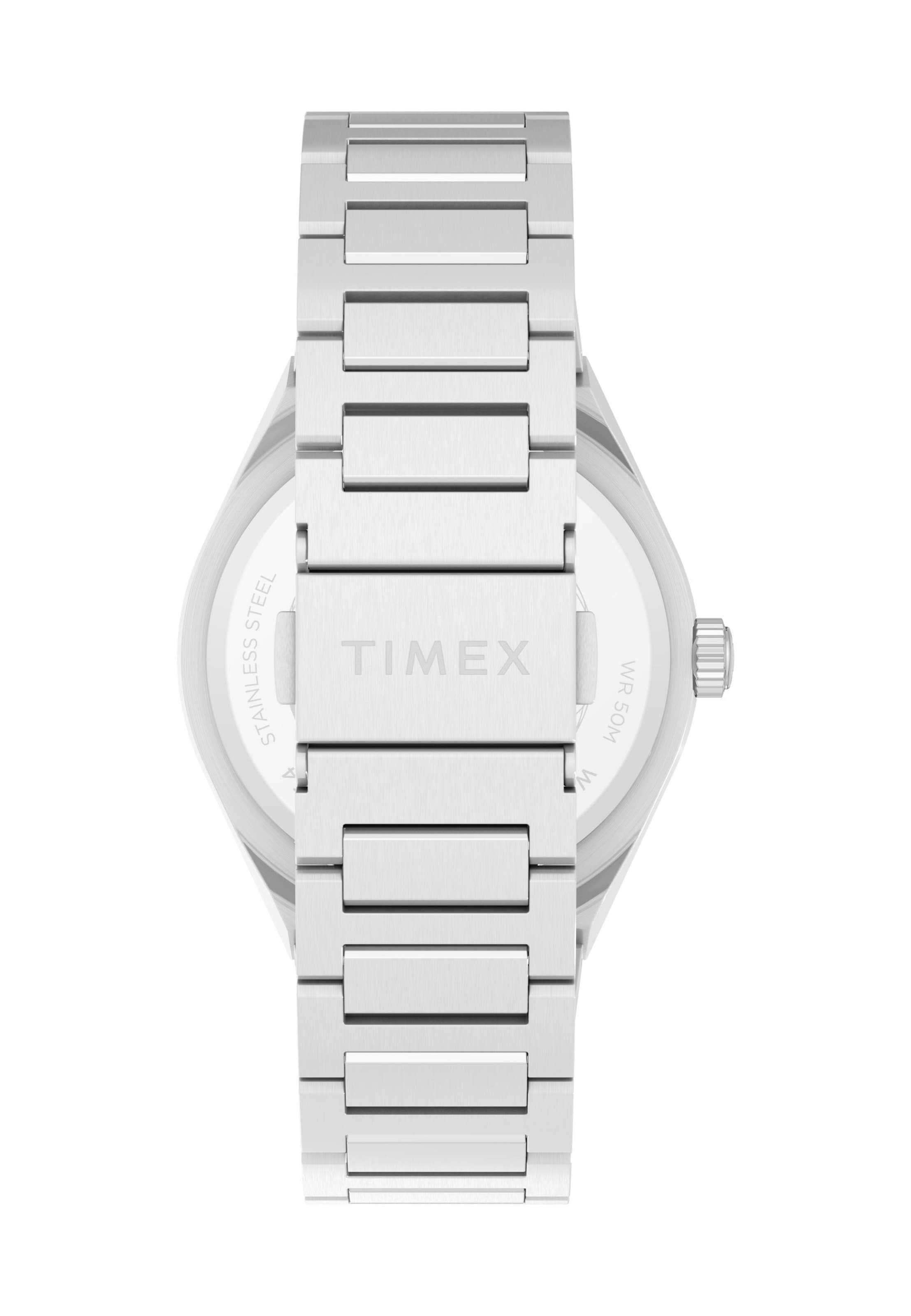 TIMEX Analoog horloge 'Q Timex® Continental Day and Date' in Zilver