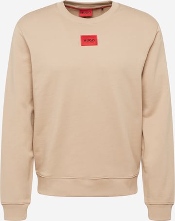 HUGO Red Sweatshirt 'Diragol' in Beige: voorkant