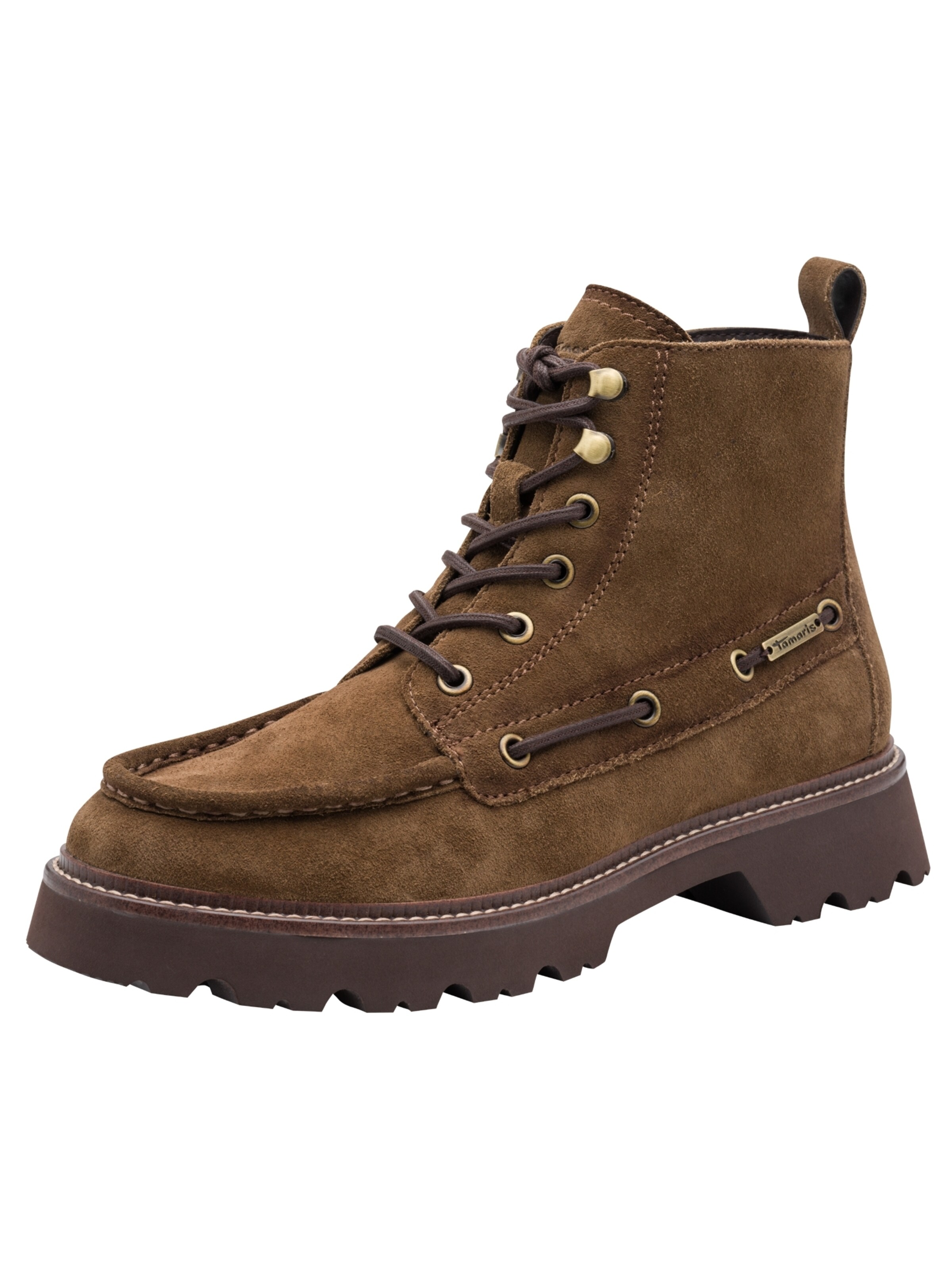 Bottines à lacets Tamaris en marron : devant