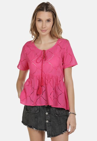 IZIA Blouse in Roze: voorkant