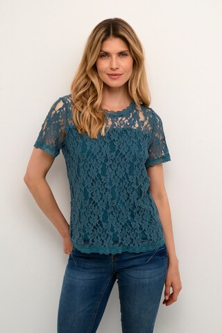 Cream Blouse 'Kit' in Blue: front