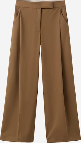 MANGO Wide leg Pleat-front trousers 'MILO' in Brown: front