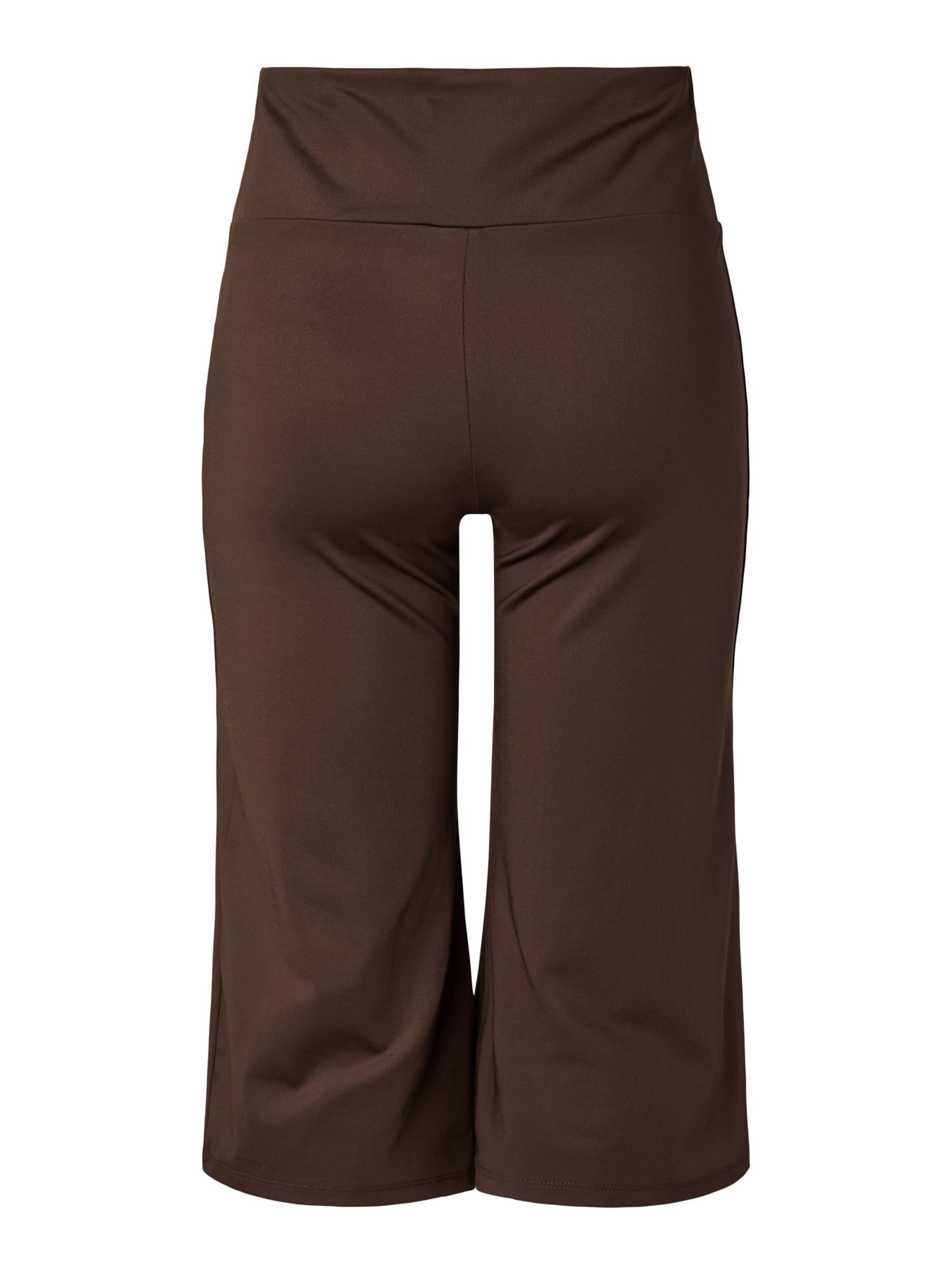 PIECES Wide leg Broek 'SOFIA' in Bruin