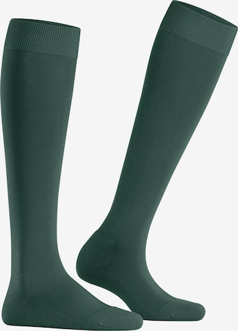FALKE Knee High Socks 'ClimaWool' in Green: front