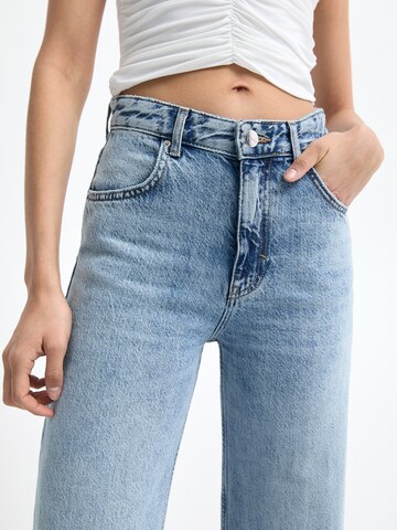Pull&Bear Wide leg Jeans in Blauw