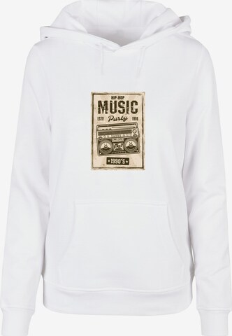 Sweat-shirt 'Retro Boom' Mister Tee en blanc : devant