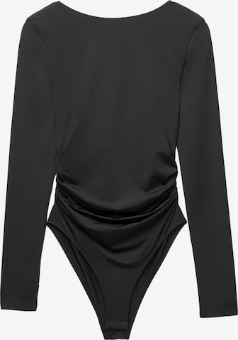 Pull&Bear Koszula body w kolorze czarny: przód
