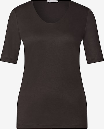 STREET ONE Basic T-Shirt mit blickdichter Front in Braun: Vorderseite