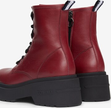 Tommy Jeans Schnürstiefel in Rot