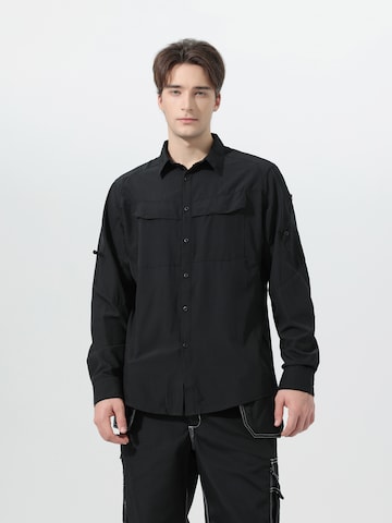 Youthup Comfort Fit Hemd‌‌‌ in Schwarz: Vorderseite