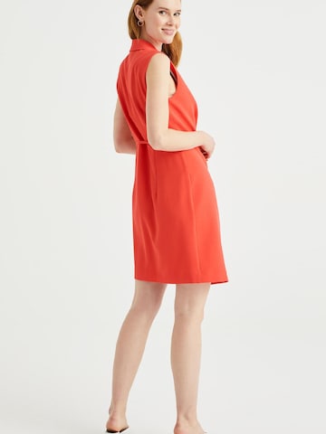WE Fashion Košeľové šaty - Červená