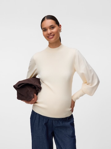 Vero Moda Maternity Sweater 'VMMHOLLYKARIS' in Beige: front