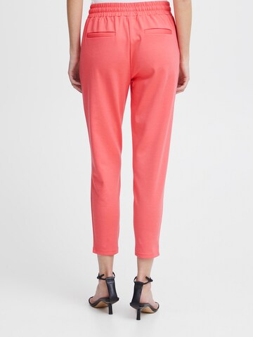 ICHI Slim fit Pleat-Front Pants 'KATE' in Orange