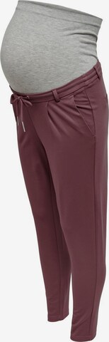 Only Maternity Pleat-Front Pants in Purple: front