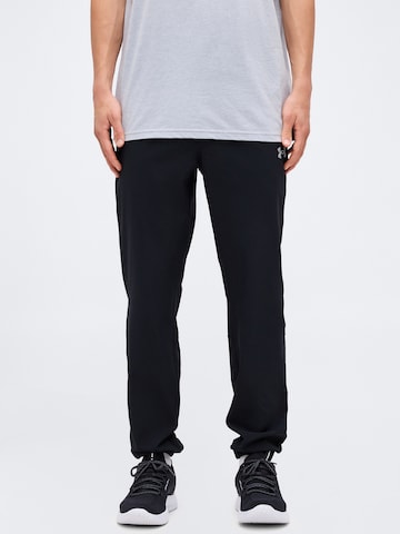 UNDER ARMOUR Tapered Sportbroek 'Tech Utility' in Zwart: voorkant