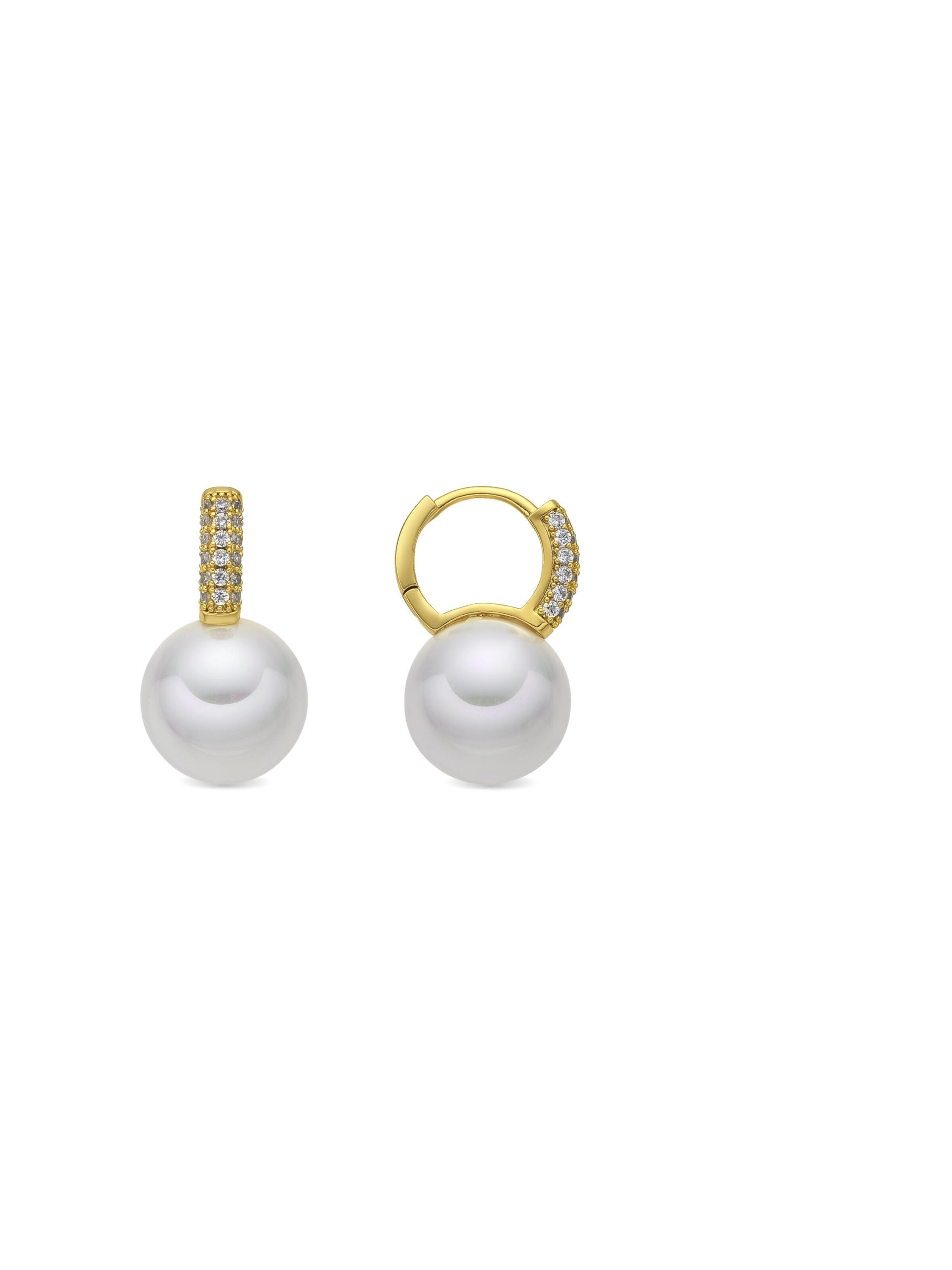 Luxenter - Brincos 'Maeki' em branco: frente