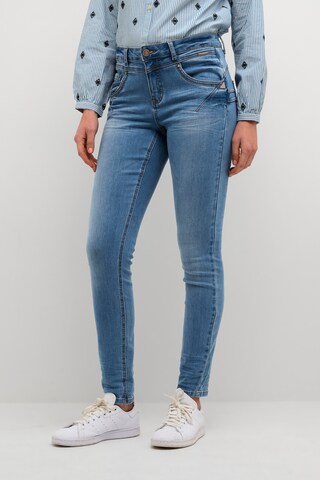 Cream Slim fit Jeans in Blue: front