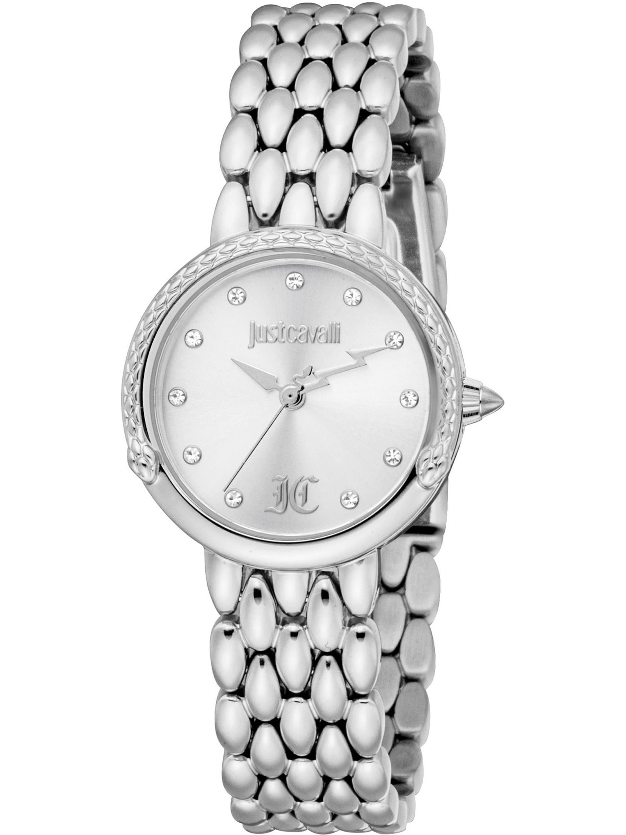 Just Cavalli Analoguhr in Silber: Vorderseite