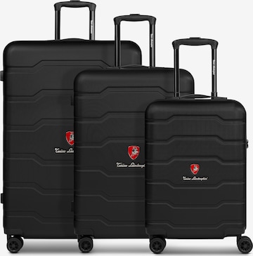 Tonino Lamborghini Suitcase Set in Black: front
