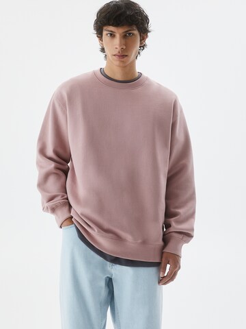 Pull&BearSweater majica - roza boja: prednji dio