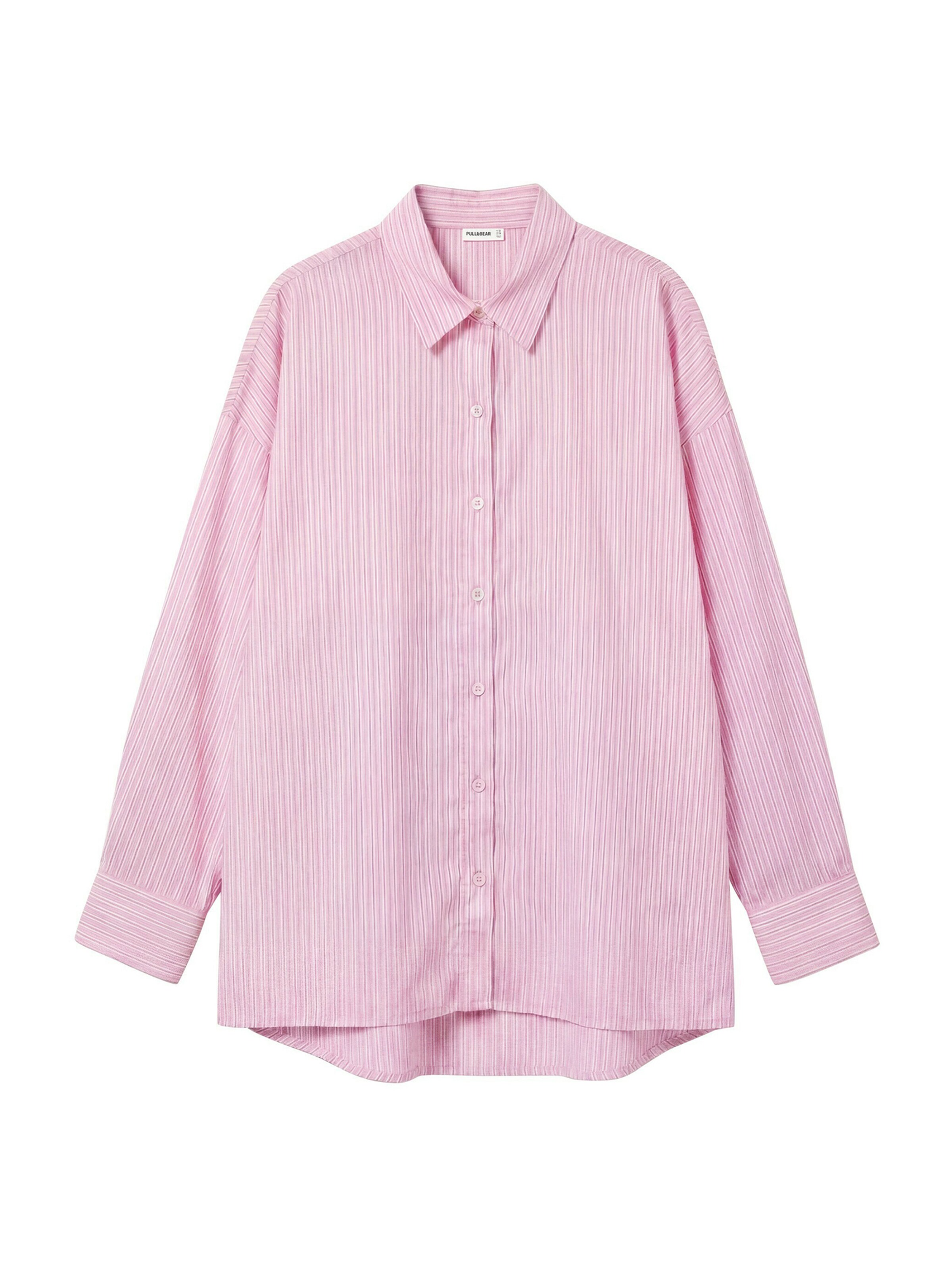Pull&Bear Chemisier en S en bleu marine / rose clair / blanc, Vue avec produit