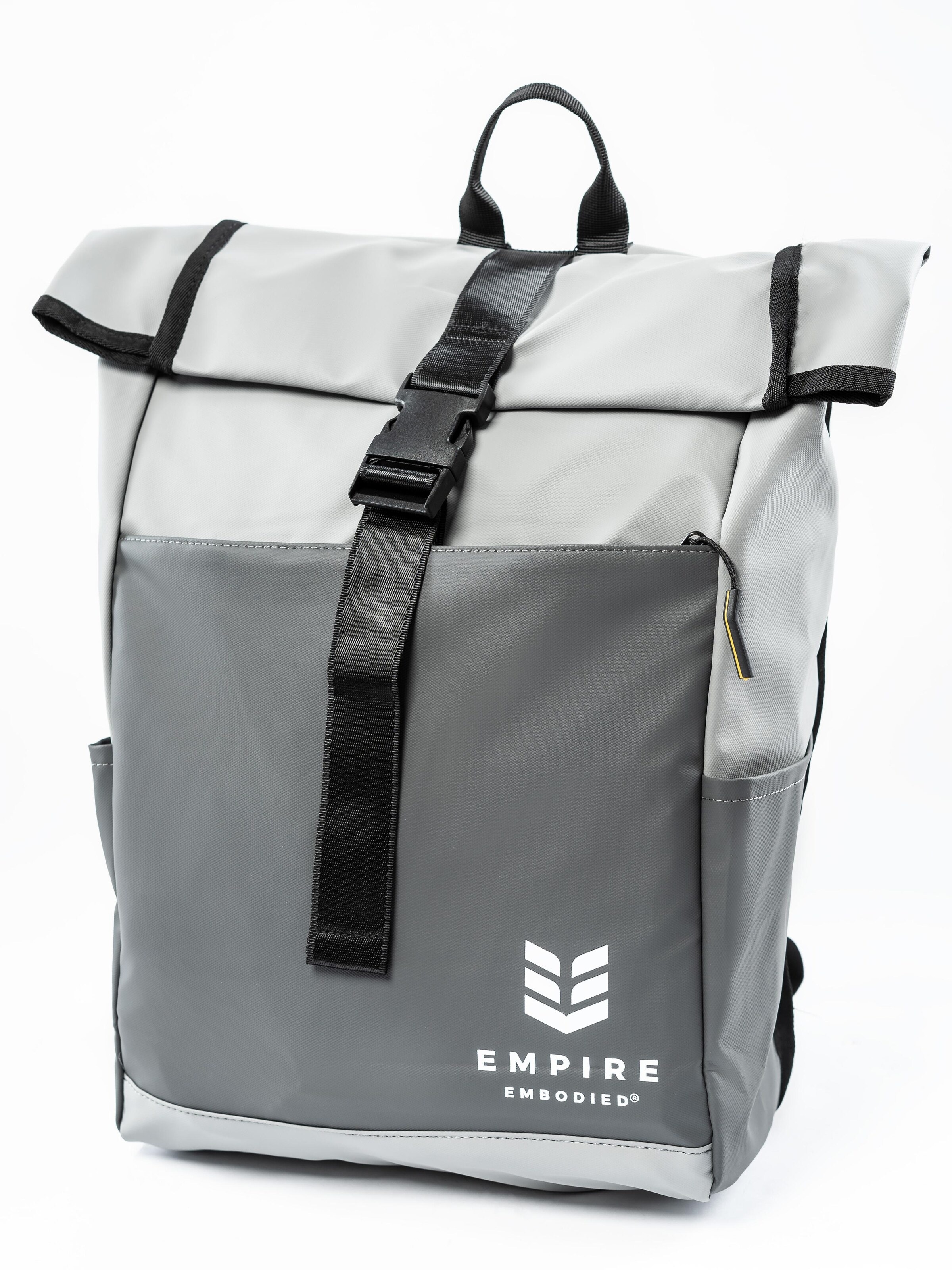 Empire Embodied Athletic Gym Bag 'Athlete's Companion Backpack Dark Grey' in Grey: front