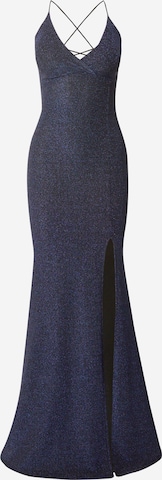 WAL G. فستان سهرة 'ARGENTINE' بلون أزرق: الأمام