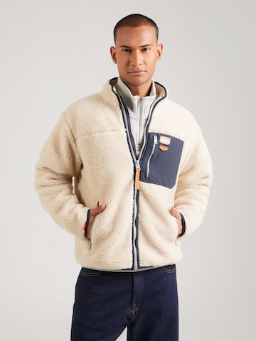 Superdry Fleece jacket in Beige: front