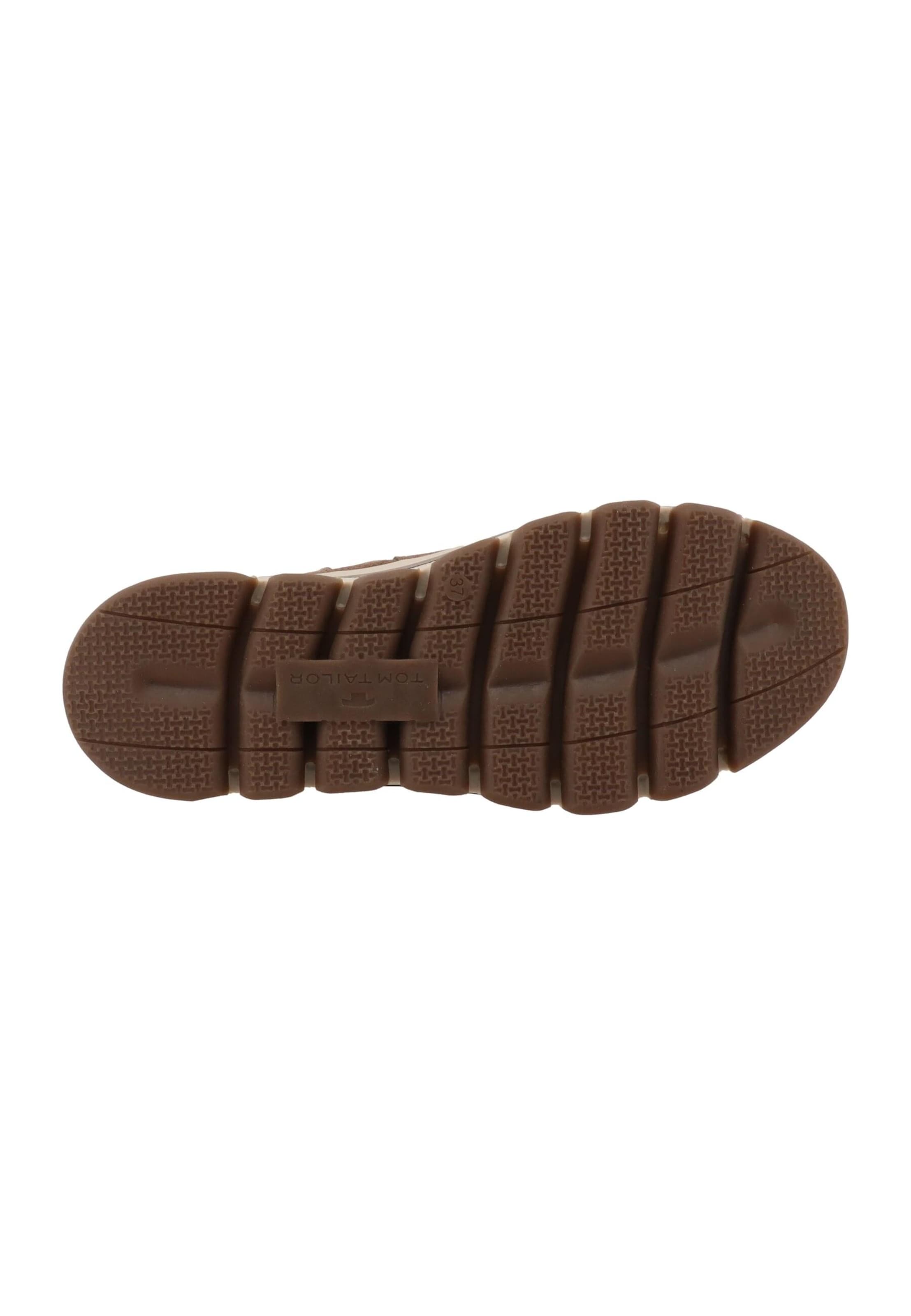 TOM TAILOR Schnürstiefelette in Beige