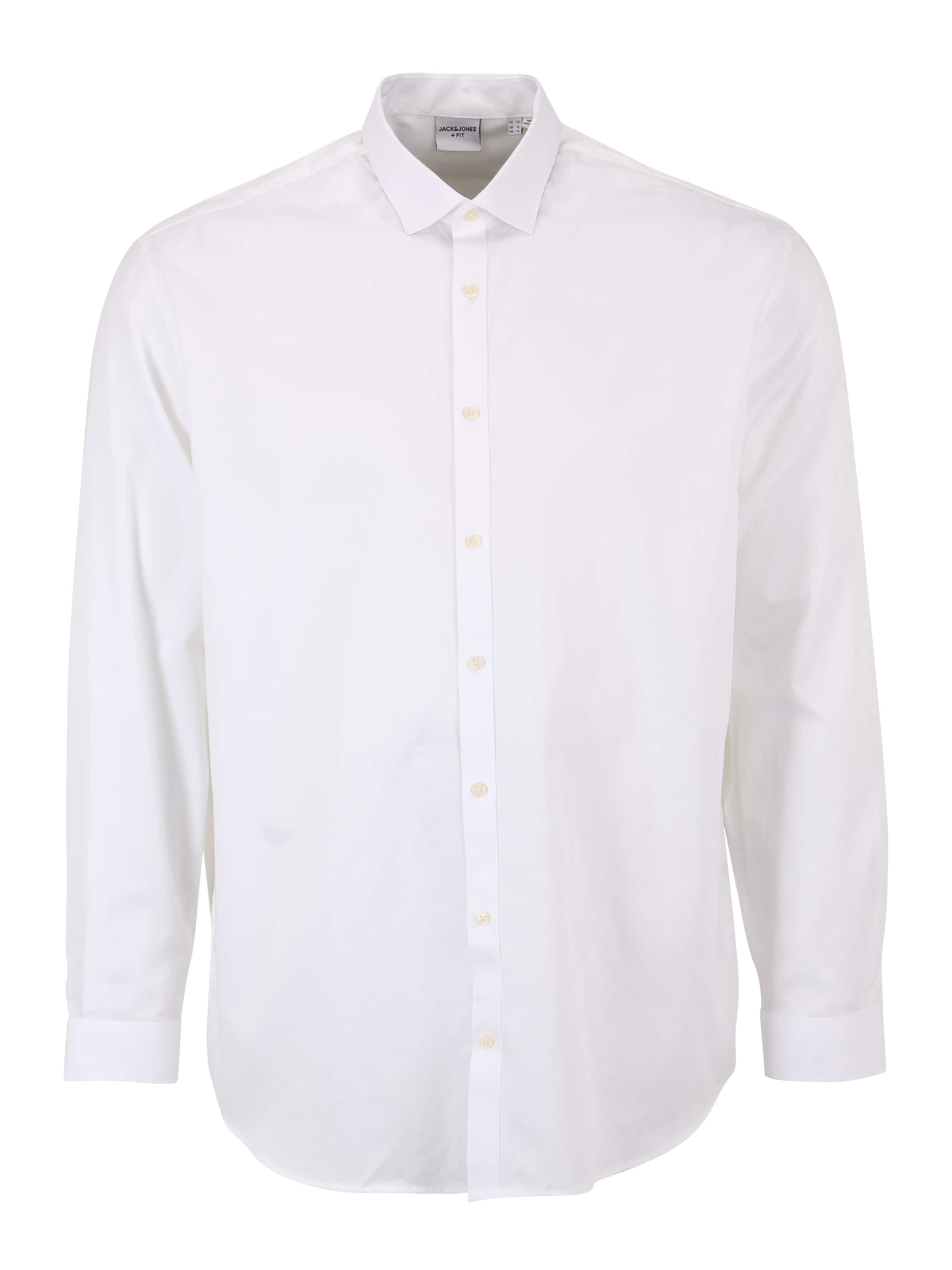 Jack & Jones Plus Comfort fit Button Up Shirt 'Blacardiff' in White: front