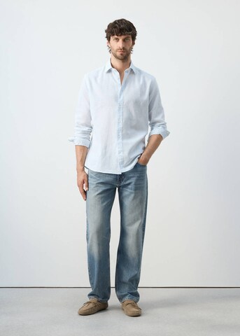 MANGO MAN Regular fit Button Up Shirt 'Elda' in Blue