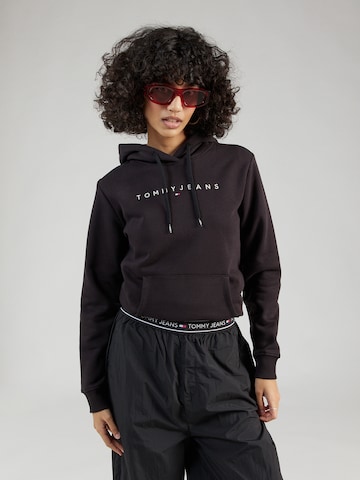 Tommy Jeans Sweatshirt in Zwart: voorkant