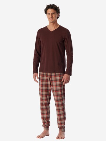 SCHIESSER Pyjama lang 'Casual Essentials' in Rood: voorkant