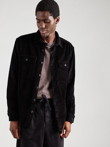 R.D.D. ROYAL DENIM DIVISION Comfort fit Overhemd 'BRADY' in Zwart: voorkant